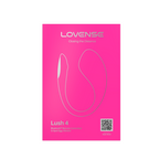 Vibrador Lovense Lush 4 en su paquete, con detalles del producto y diseño compacto para uso íntimo.