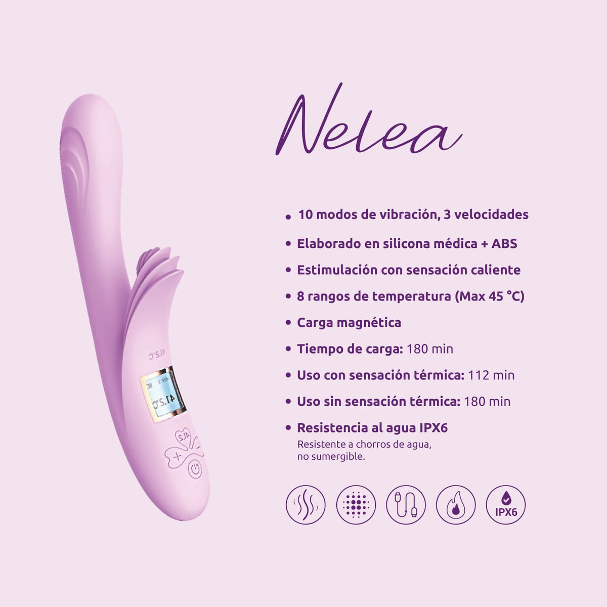 Vibrador doble con forma de conejo de la marca Juguito de Calzón, diseñado para estimulación sexual, en color rosa y textura suave.