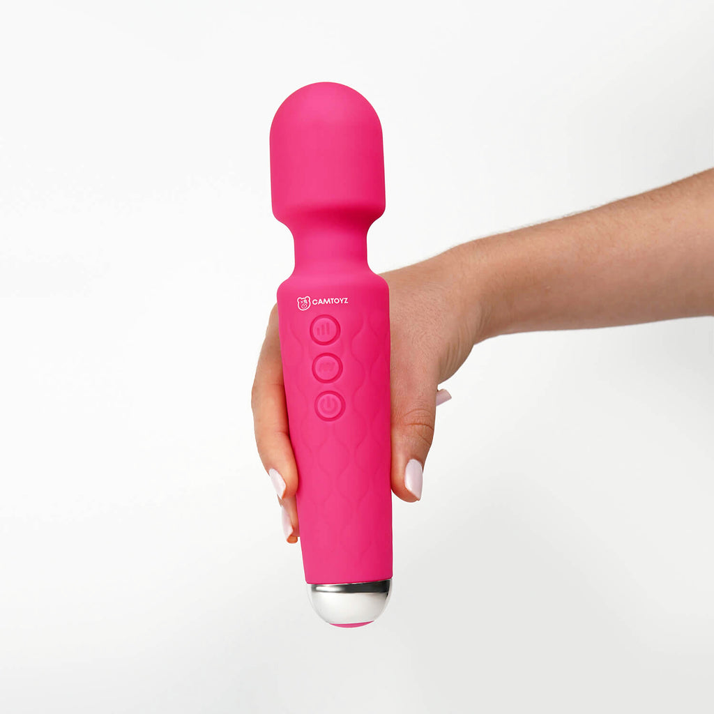 Vibrador tipo Hitachi Noah Majestic de Distrisex, varita mágica masajeadora potente y ergonómica en color plateado.
