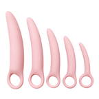 Dilatadores vaginales de la marca Juguito de Calzón, set de diferentes tamaños en color transparente, para uso personal.