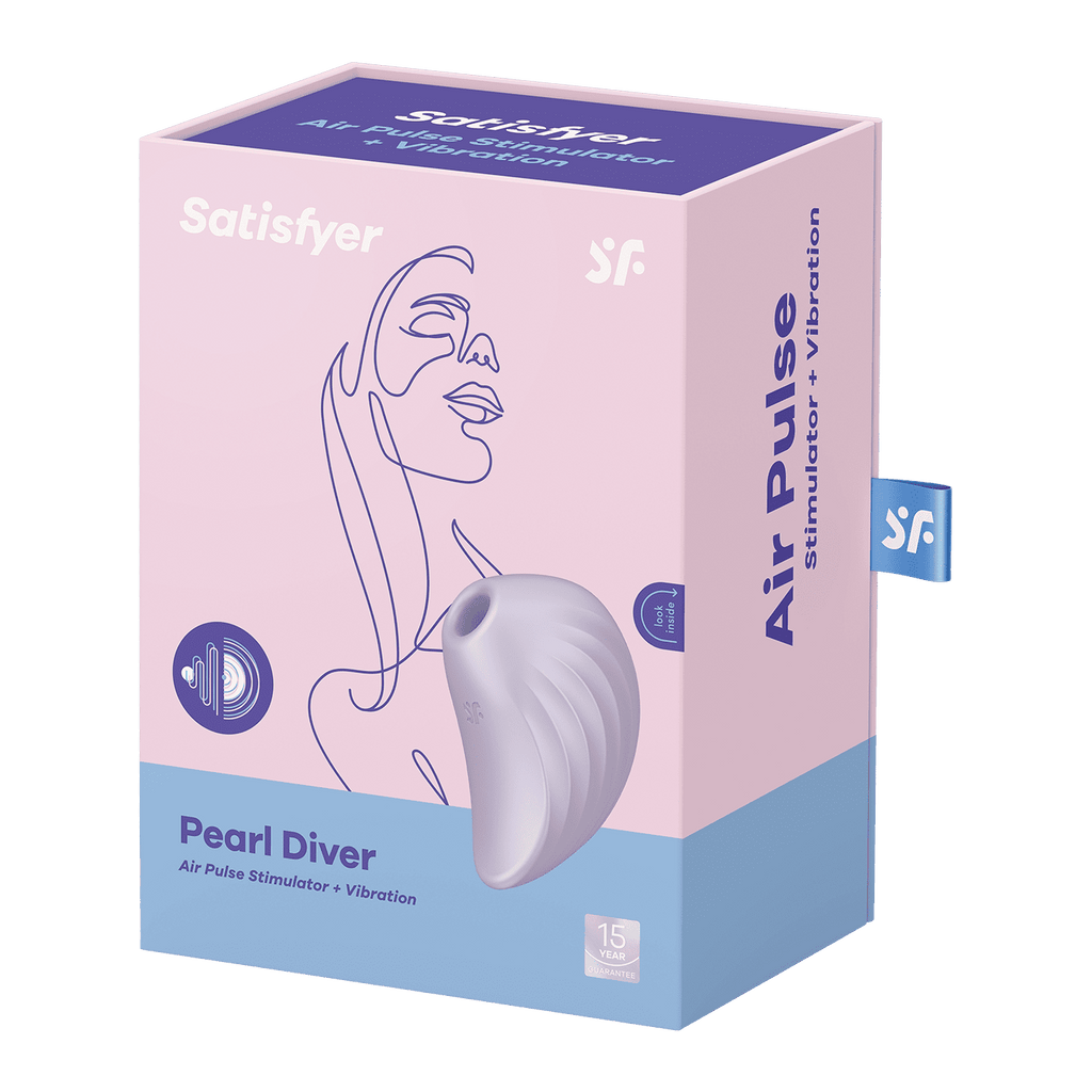 Succionador Satisfyer Pearl Diver de color violeta, diseño ergonómico y compacto para placer personal.