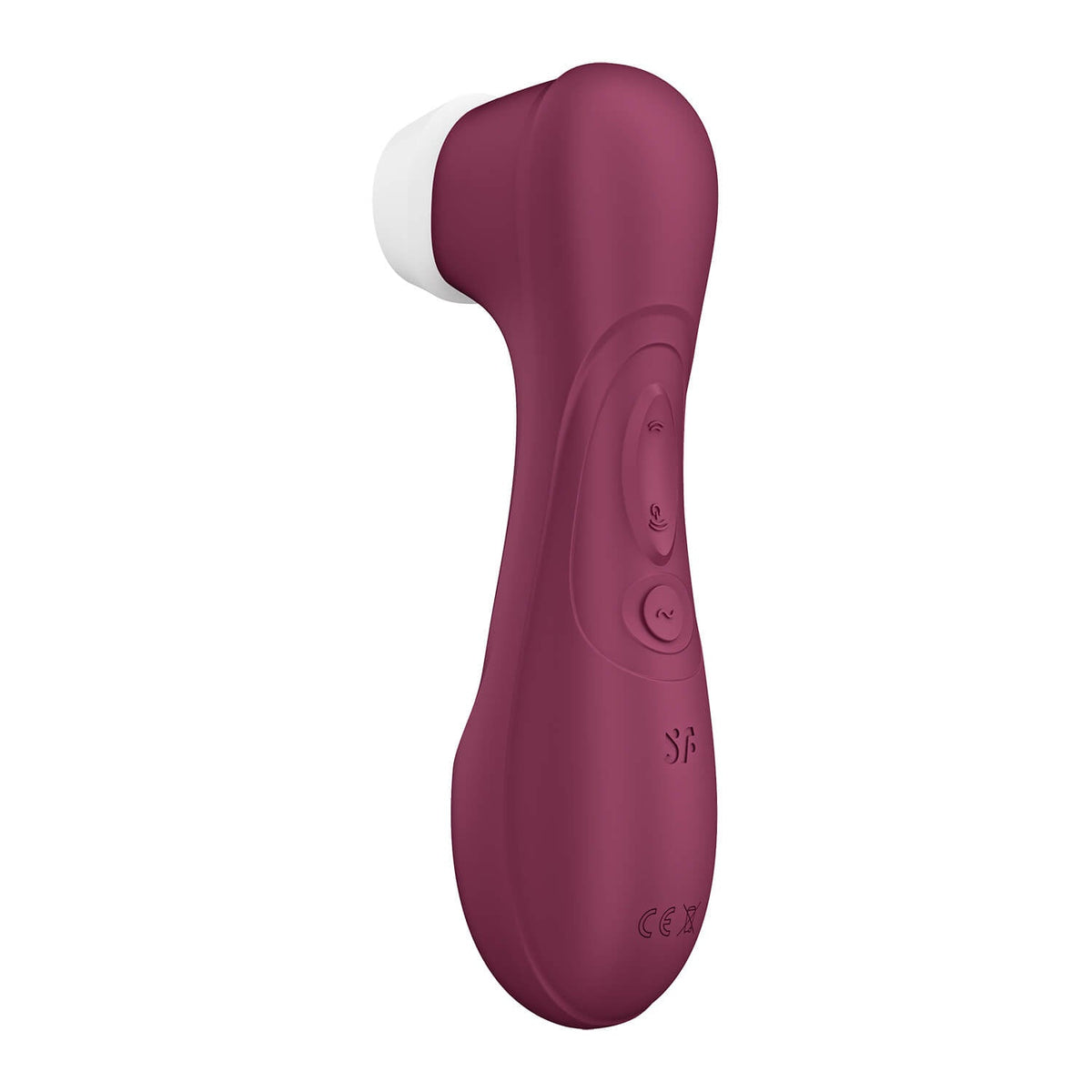 Succionador Satisfyer Pro 2 Generation 3 con app de color rojo vino, con botón y superficie suave, marca Distrisex.