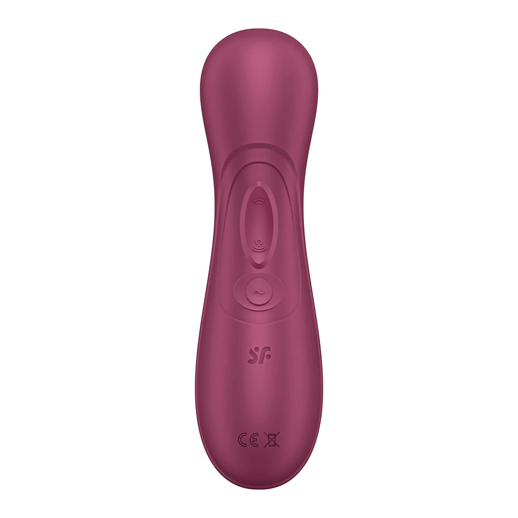 Succionador Satisfyer Pro 2 Generation 3 de color rojo vino, con diseño ergonómico y control de succión para uso íntimo.