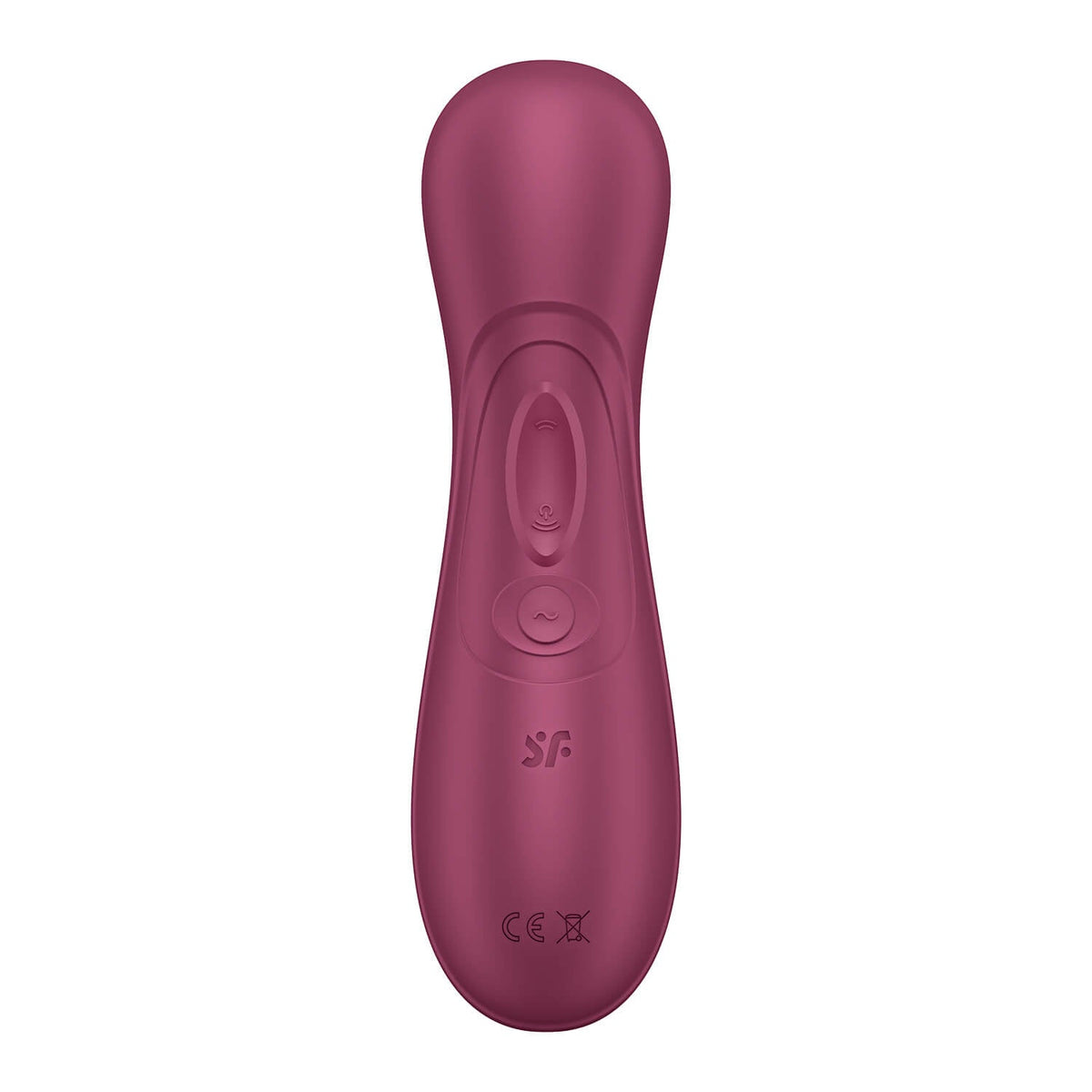 Succionador Satisfyer Pro 2 Generation 3 de color rojo vino, con diseño ergonómico y control de succión para uso íntimo.