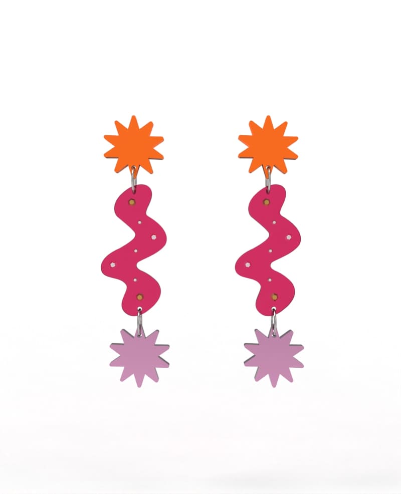Aretes Polvitos mágicos Rosados