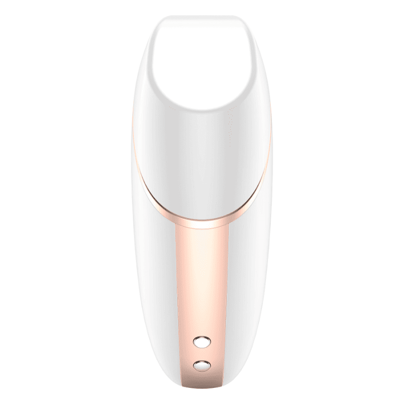 Succionador Satisfyer Love Triangle blanco con diseño ergonómico y suave para estimulación íntima en la imagen.
