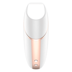 Succionador Satisfyer Love Triangle blanco con diseño ergonómico y suave para estimulación íntima en la imagen.