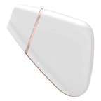 Succionador Satisfyer Love Triangle blanco, dispositivo de estimulación con diseño ergonómico y tecnología de succión.