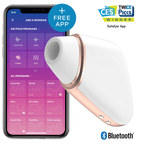 Succionador Satisfyer Love Triangle en color blanco con diseño ergonómico y suave para estimulación placentera.