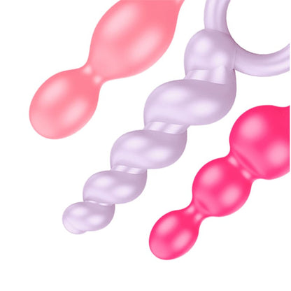 Plug anal Satisfyer Booty Call en colores Bali, diseñado para placer y comodidad, con forma ergonómica y suave material.