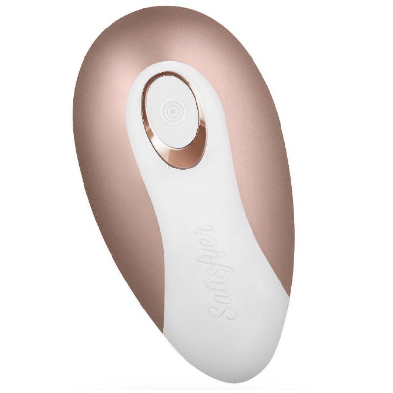 Succionador Satisfyer Deluxe para clítoris, con diseño compacto y tecnología de succión suave, en color rosa.