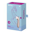 Succionador Satisfyer Pro 2+ Airpulse, vibrador y paquete de accesorios en la imagen.