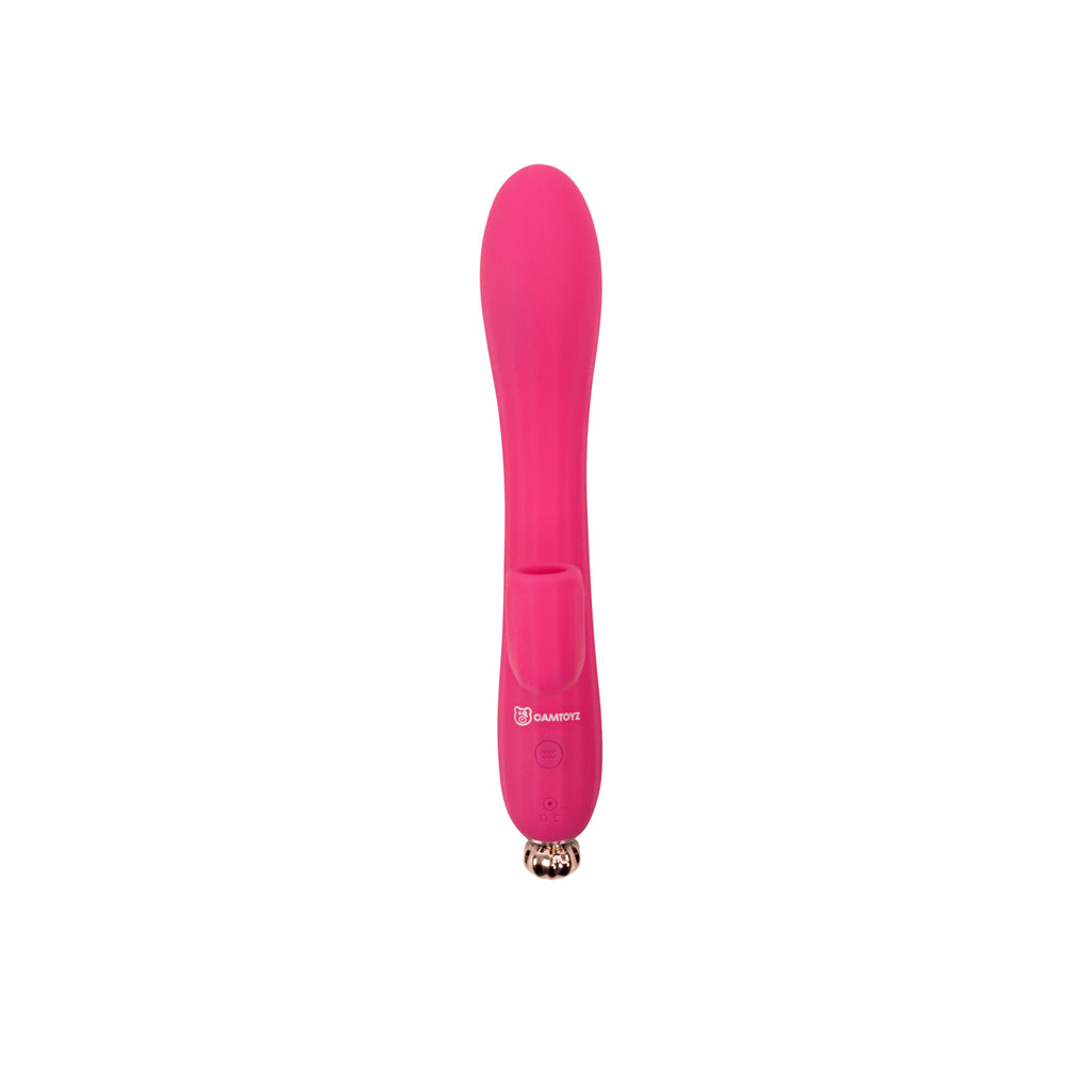 Vibrador doble Selina de Juguito de Calzón, con diseño ergonómico y detalles en colores vibrantes para placer y comodidad.