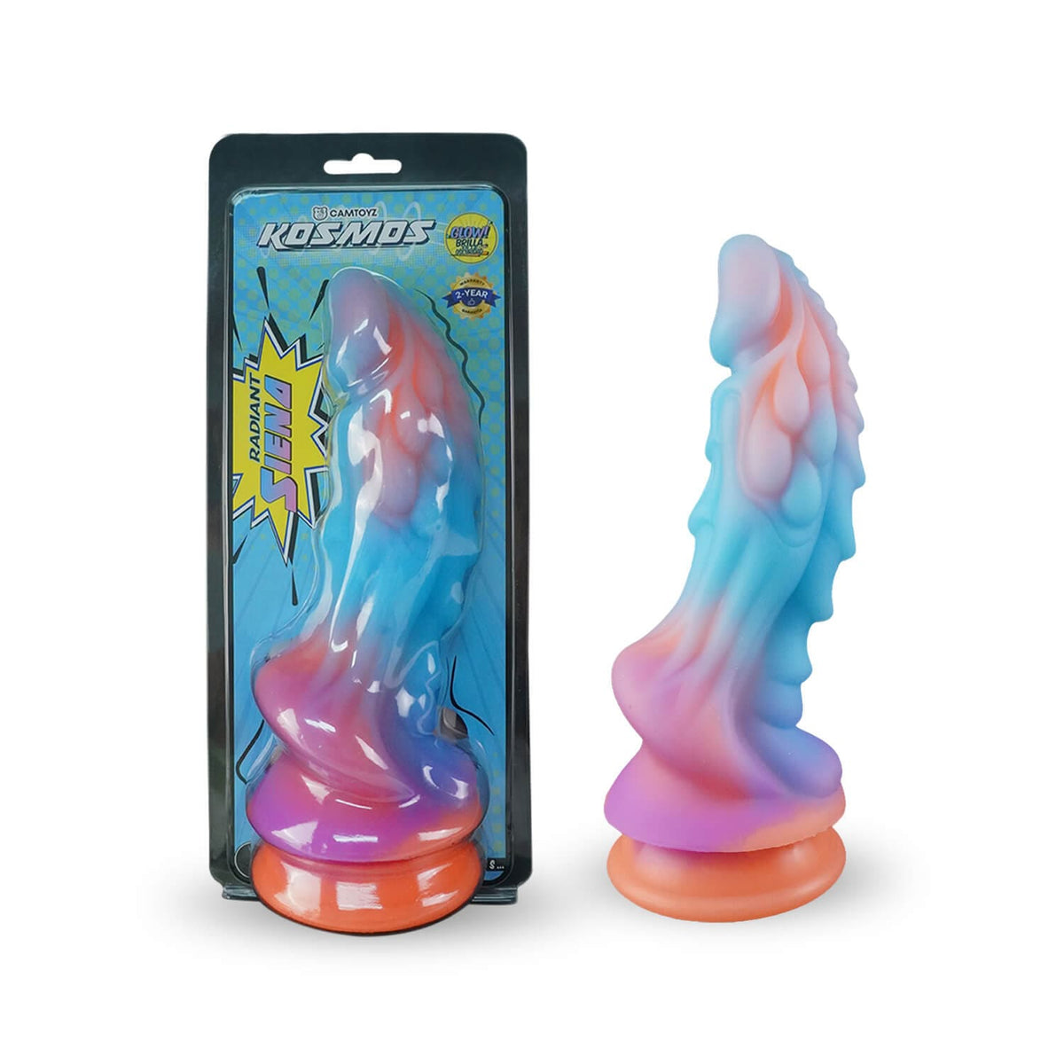 Dildo Camtoyz Radiant Siena de color marrón, con forma realista y detalles anatómicos, en la imagen Siena-3.jpg
