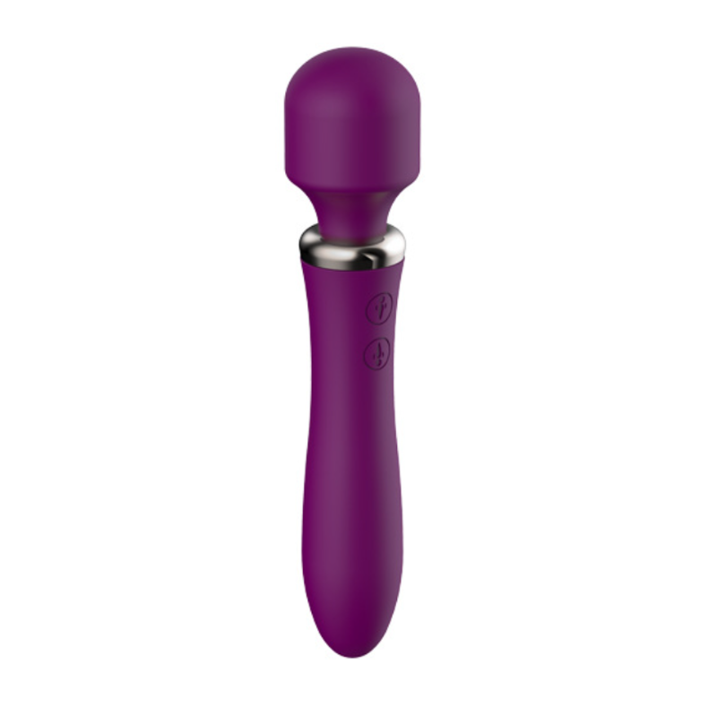 Vibrador tipo Hitachi Frenesí, diseño compacto y ergonómico en color rosa, para uso íntimo y placer personal.