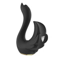 Cisne negro de Frenesí para doble estimulación, con succión y vibración, en fondo blanco, diseñado para placer y relajación.