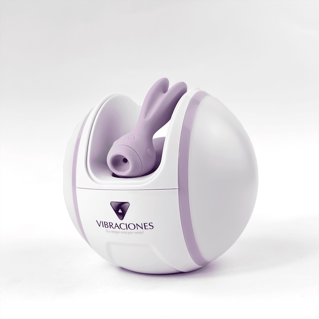Succionador de clítoris Frenesí Rabbit con control por app, diseño elegante y estimulante para placer íntimo.