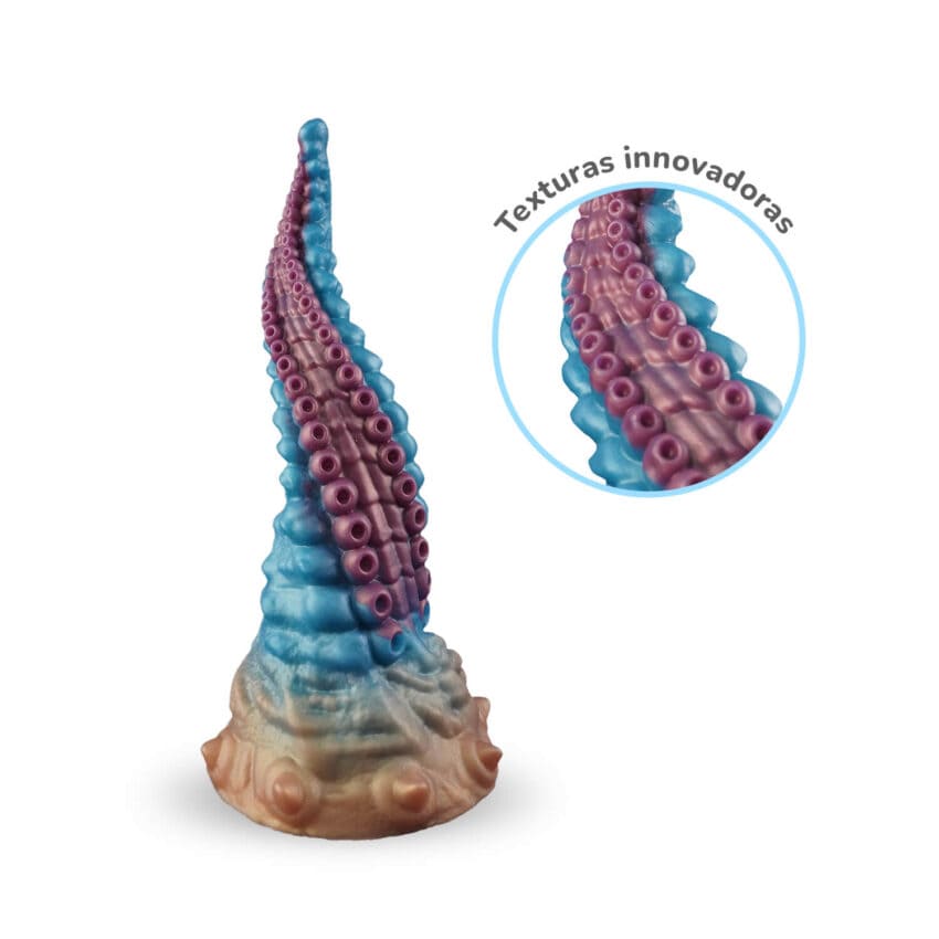 Dildo Vortex de Camtoyz, con diseño en espiral y textura detallada, ideal para estimulación íntima.