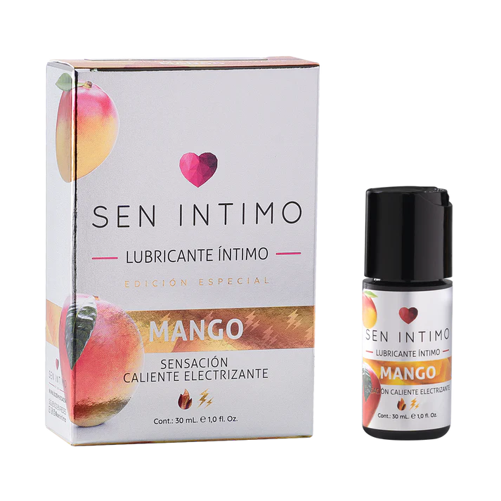 Lubricante íntimo Electrizante Mango Sen Íntimo en botella de 30 ml, con aroma y textura suave para mayor comodidad.