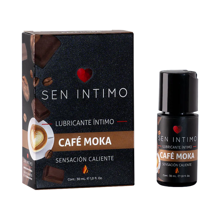 Lubricante caliente Café Moka Sen Íntimo, envase de 30 ml, crema lubricante para uso íntimo, textura cálida y aromática.