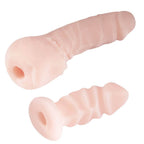 Arnés con correa estilo Double Dong de la marca Distrisex, arnés de cuero con accesorios para uso íntimo.