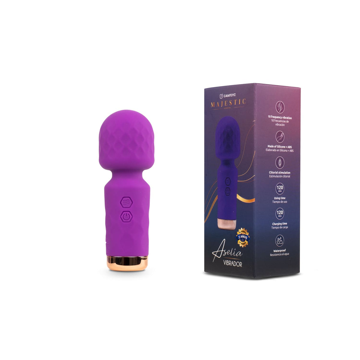 Vibrador Hitachi Aselia de Distrisex, diseño elegante y compacto, con superficie suave y controles fáciles de usar.