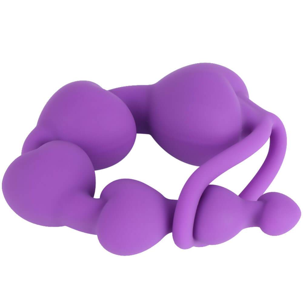 Bolas anales Camtoyz Runy de 3 unidades en colores variados, diseñadas para uso anal con comodidad y seguridad.