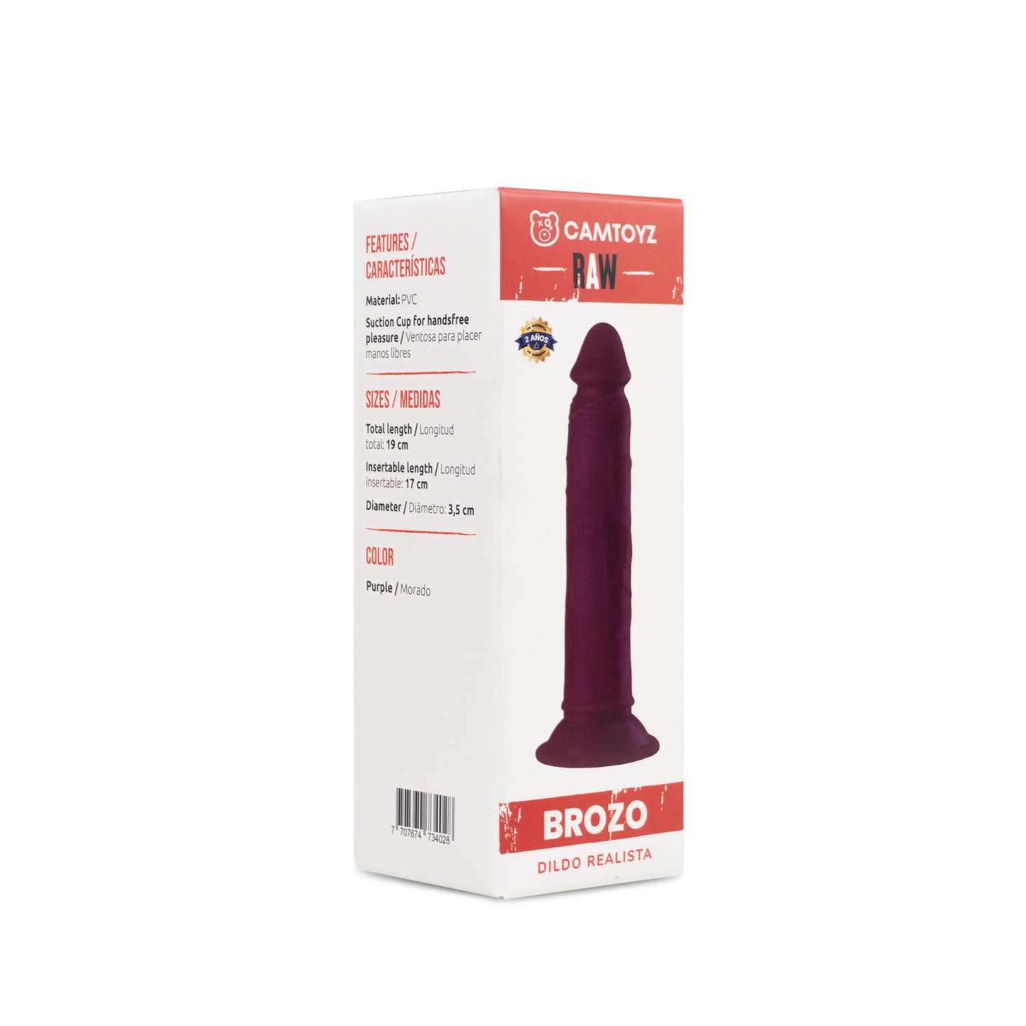 Raw Dildo Realista Brozo Rosado 19 cm