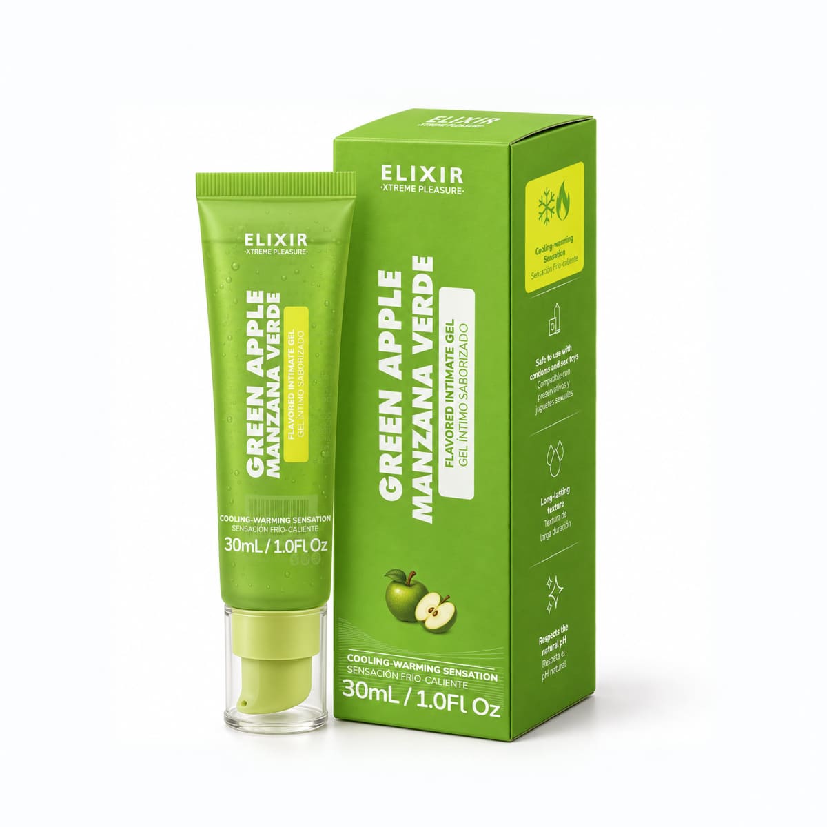 Lubricante Íntimo Saborizado Manzana Verde Elixir