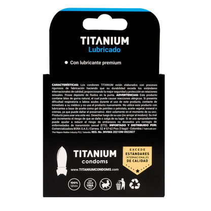 Condones Titanium Lubricado x 3