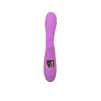 Vibrador doble con forma de conejo Nelea de Juguito de Calzón, con textura y control de temperatura, en color lilá.