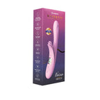 Vibrador doble término de estilo conejo de la marca Juguito de Calzón, en color lilas, con diseño ergonómico.