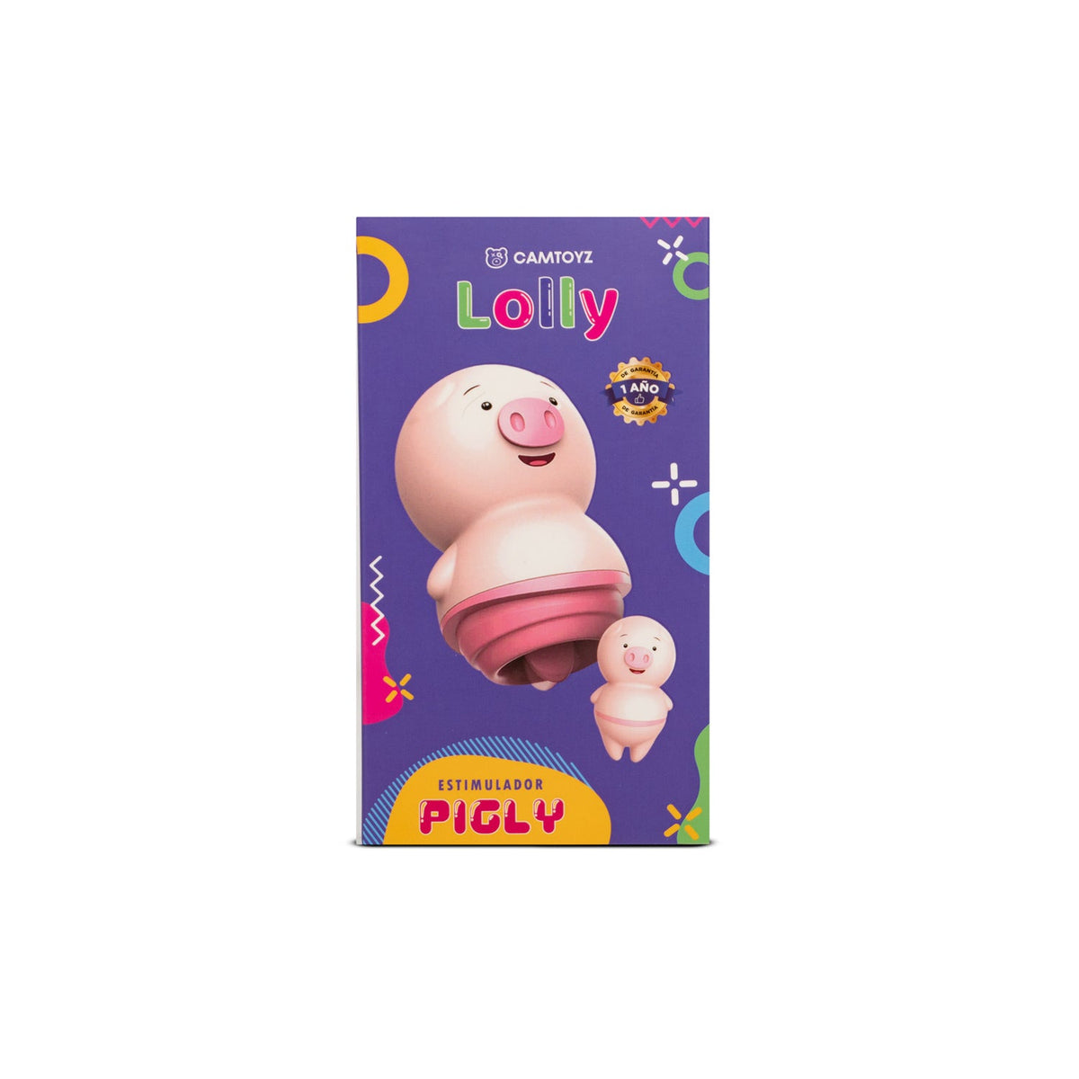 Vibrador Camtoyz Pigly de color rosa, con forma divertida y ergonómica para placer personal, en una imagen clara y detallada.