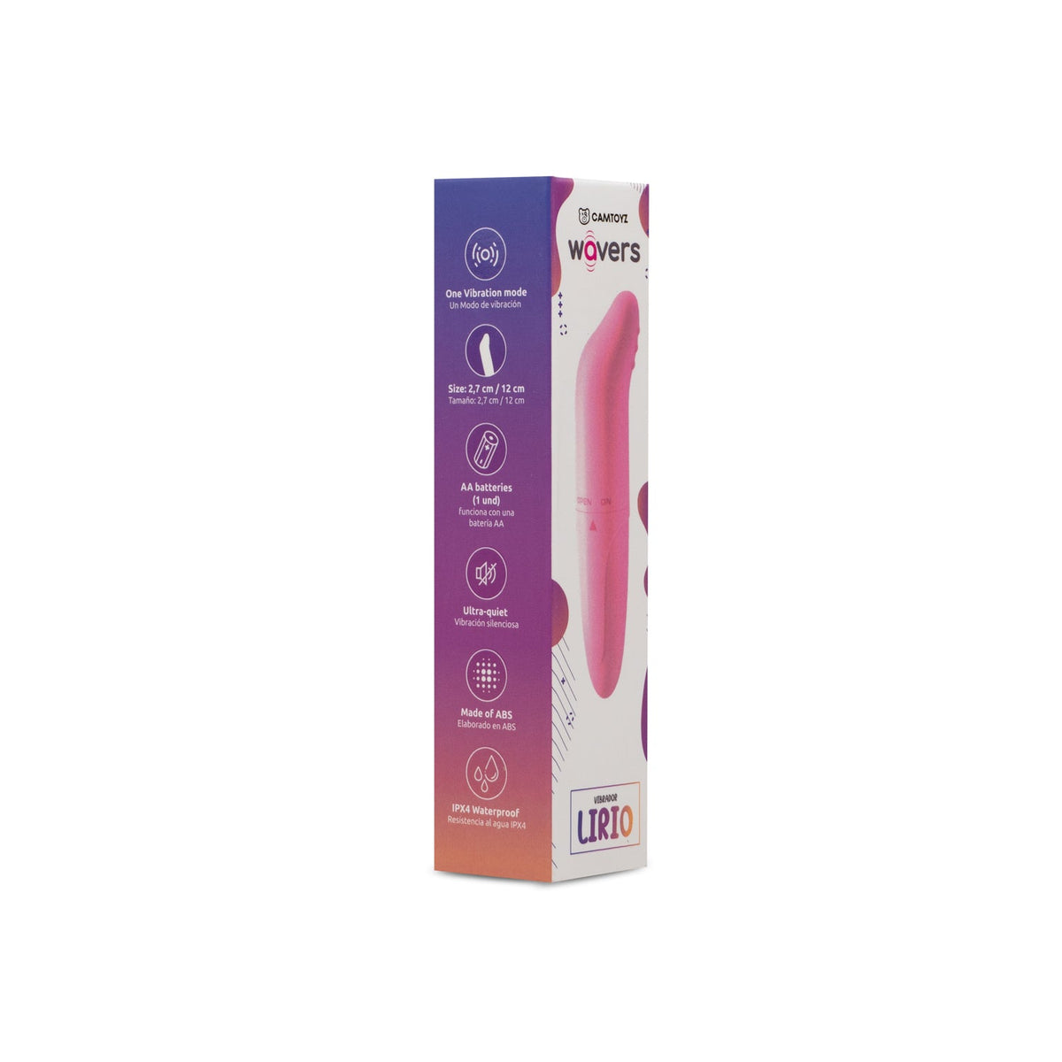 Vibrador Bala Lirio de Laura Bayona en color rosa, con diseño compacto y elegante para estimulación personal.