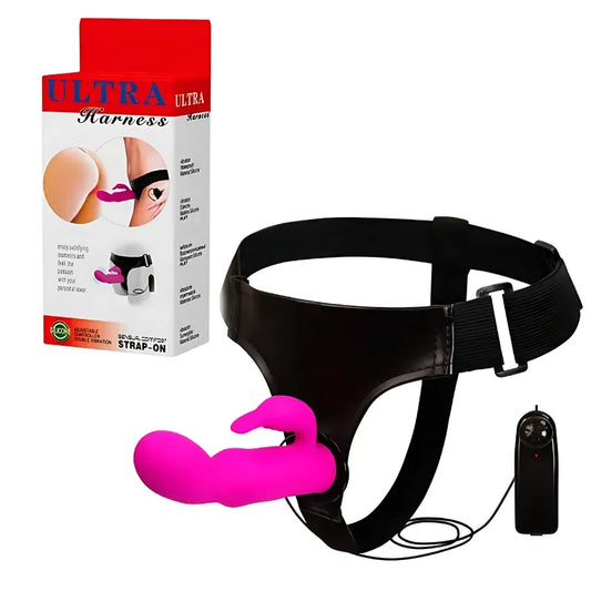 Arnés con Vibración ULTRA Doble Estimulación + Control