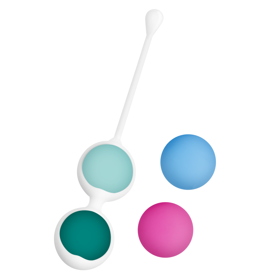 Bolas Kegel Juguito de Calzón para entrenamiento del suelo pélvico, en color rosa, con superficie lisa y tamaño compacto.