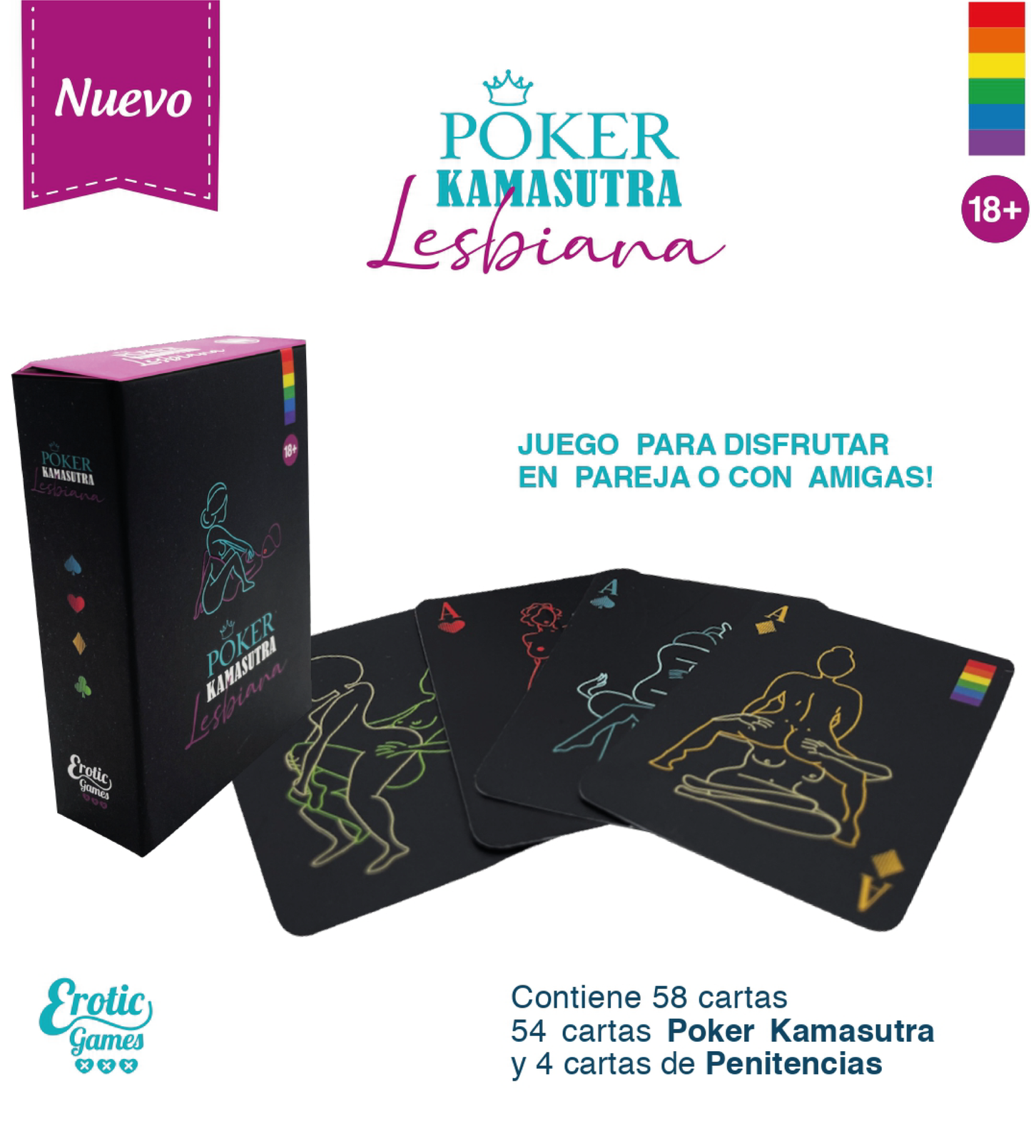 Juego de Cartas Poker Kamasutra Lesbiana