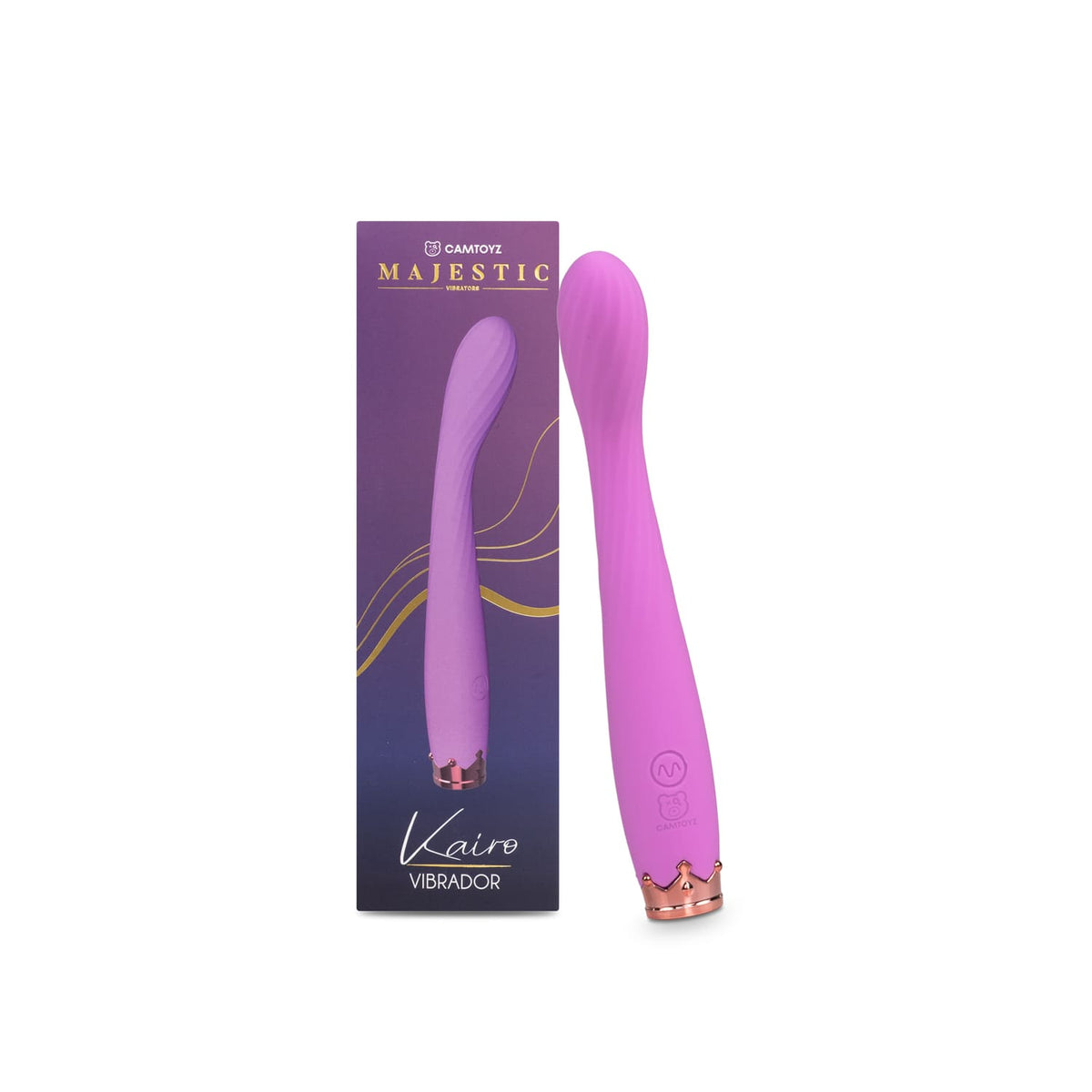 Vibrador Camtoyz Kairo de color rosa, con diseño ergonómico y detalles suaves, ideal para placer y estimulación personal.