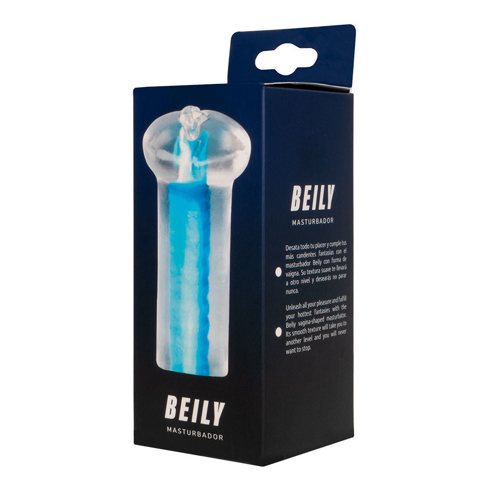 Masturbador Beily de la marca Distrisex, con detalles realistas y textura suave para una experiencia placentera.