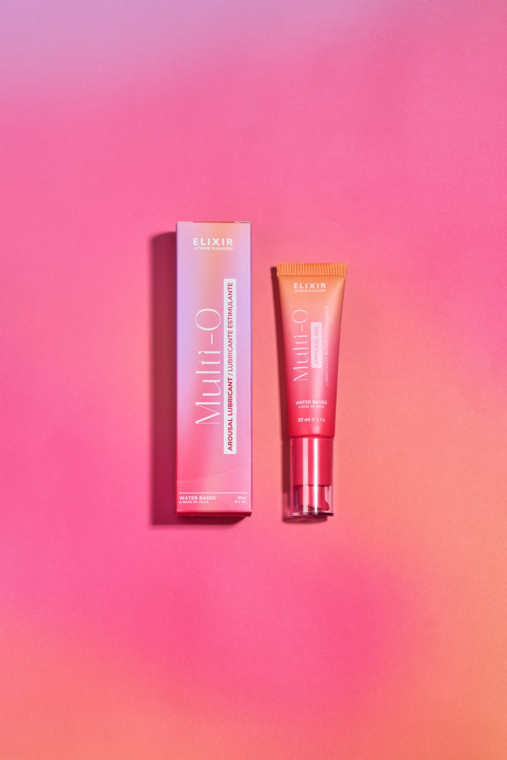 Gel lubricante íntimo Multiorgasmo Juguito de Calzón, envase con gel transparente y suave para mayor comodidad y placer sexual.