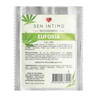 Kit de lubricantes Sen Íntimo Multiorgasmo Cannabis con vibrador erótico para mayor placer y estimulación íntima.
