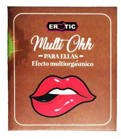 Lubricante íntimo Multiorgasmos Multi Ohh de la marca Erotic en sachet, ideal para mayor placer y comodidad.