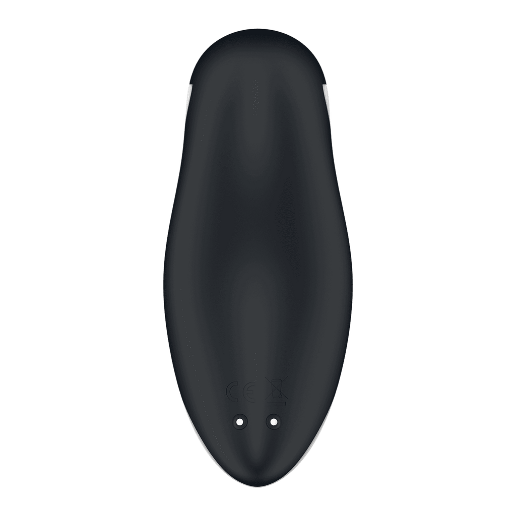 Succionador Satisfyer Orca Air Pulse visto desde atrás, con diseño en forma de orca y tecnología de pulsación de aire.