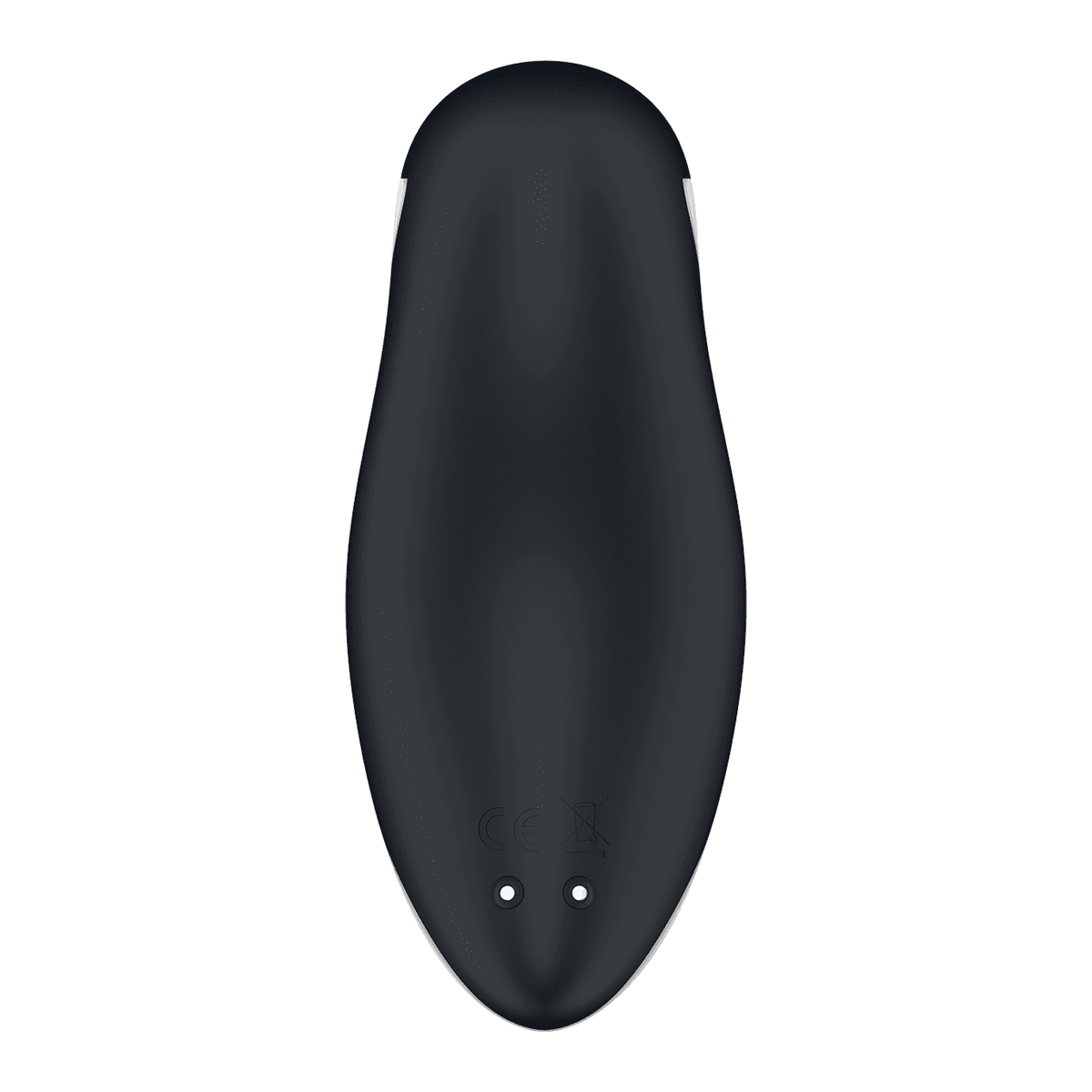 Succionador Satisfyer Orca Air Pulse visto desde atrás, con diseño en forma de orca y tecnología de pulsación de aire.