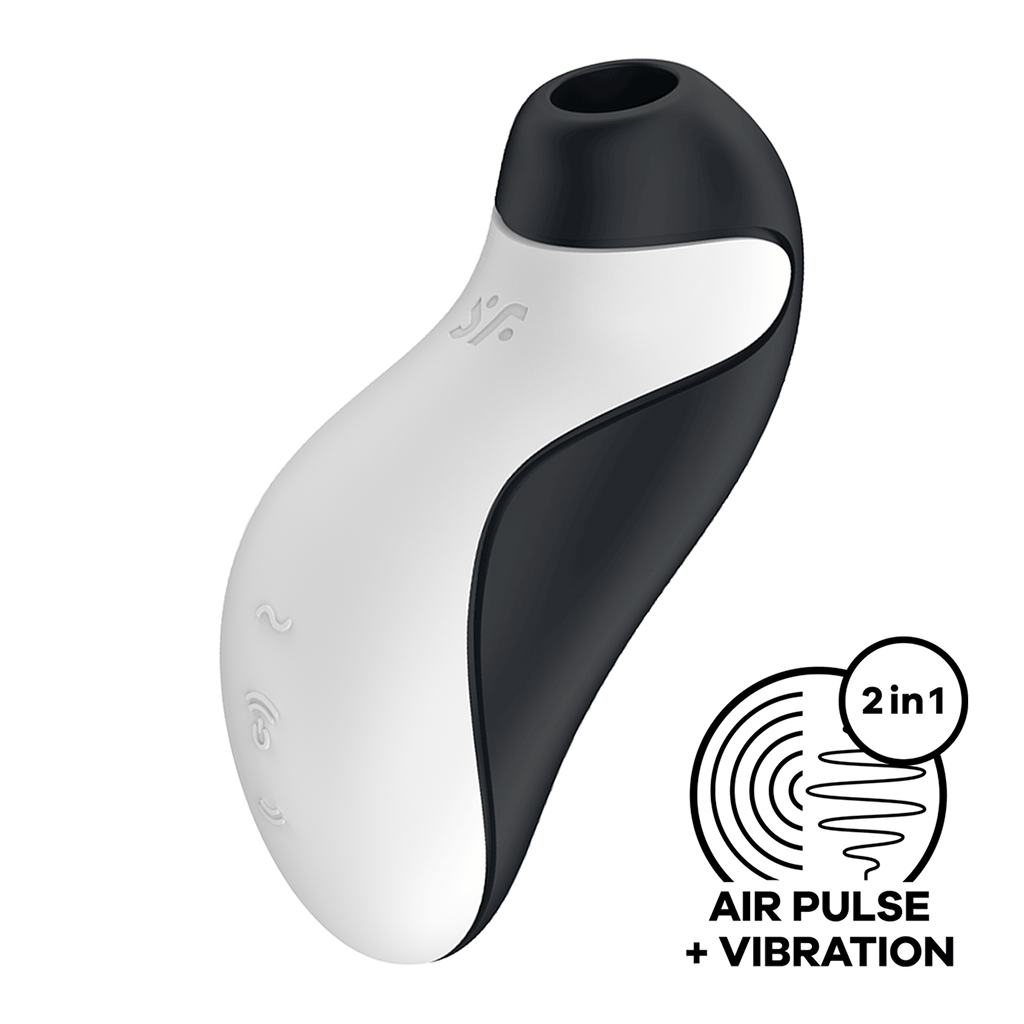 Succionador Satisfyer Orca con diseño en forma de orca y tecnología de pulso de aire para placer.