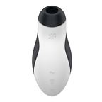 Succionador Satisfyer Orca Air Pulse, vista frontal del vibrador con diseño ergonómico y botones de control en la parte superior.