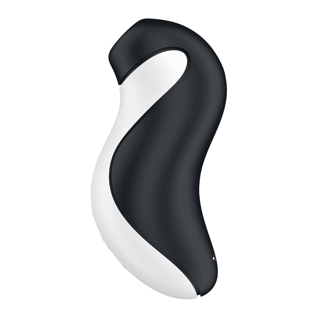 Succionador Satisfyer Orca con diseño en forma de orca, vista lateral, para uso de placer personal.