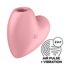 Succionador Satisfyer Cutie Heart Rosado, vista frontal mostrando diseño en forma de corazón y superficie suave.