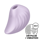 Succionador Satisfyer Pearl Diver en color violeta, vista frontal mostrando su diseño compacto y tecnología de pulsación de aire.