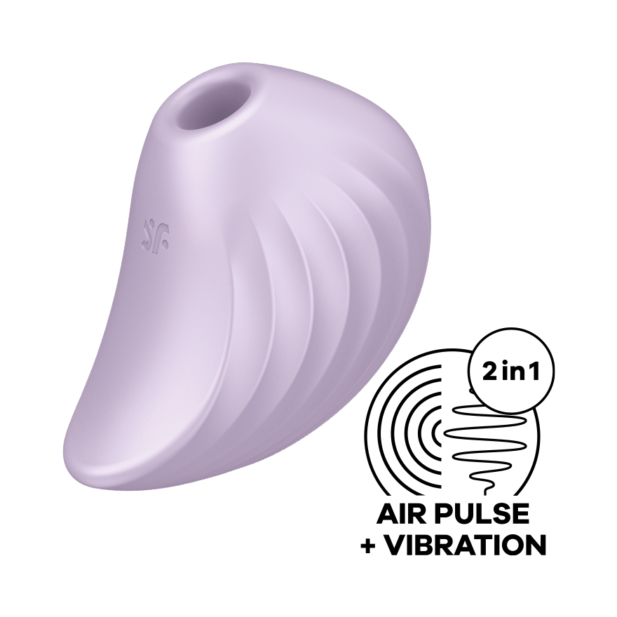 Succionador Satisfyer Pearl Diver en color violeta, vista frontal mostrando su diseño compacto y tecnología de pulsación de aire.
